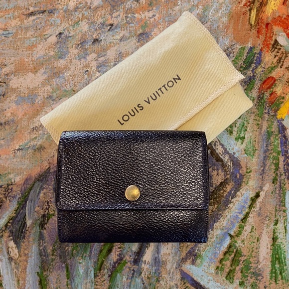 Porte Monogram Canvas Monnaie Plat Coin Case Wallet card holder authentic